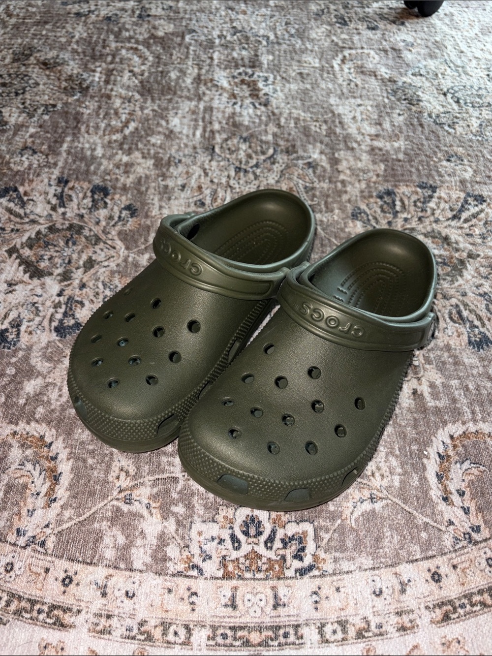 CROCS Kids Classic Clog in Olive Green